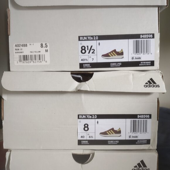 adidas Run 70s 2.0 Nylon/Suede Active Sport Gym Trainer~IH8598~Wonder Red/Yellow - Picture 10 of 11